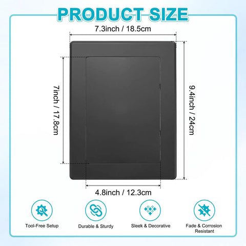Self Adhesive Drywall Access Panel Hide That Messy Wiring And Plumbing Pipes With This Quick Peel And Stick Wall Hole Cover 7 By 5 Inch durable black panel size dimensions.
