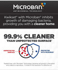 Microban antimicrobial technology infographic, showing 99.9% cleaner protected surfaces vs unprotected surfaces.