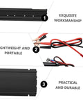 Straight Up Heavy Duty Dc To Ac Power Inverter Converter With Digital Lcd Screen And Rugged Aluminum Shell For Cars And Homes US Plug Adapter showing lightweight design and durable casing.