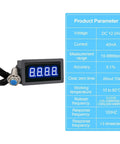 Digital Tachometer With Blue LED Display, 4 Digit RPM Speed Meter For Motors, Hall Proximity Switch NPN Sensor, 12 To 24V DC, High Accuracy 0.1 Percent, No Nonsense Readouts, Ideal For Conveyor Belts And Industrial Machinery; blue display and sensor
