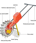 Back-Friendly Garden Seeder Row Planter Hand Push Seeder With 16 Holes Walk Behind Row Crop Planter For Sowing Seeds And Fertilizer