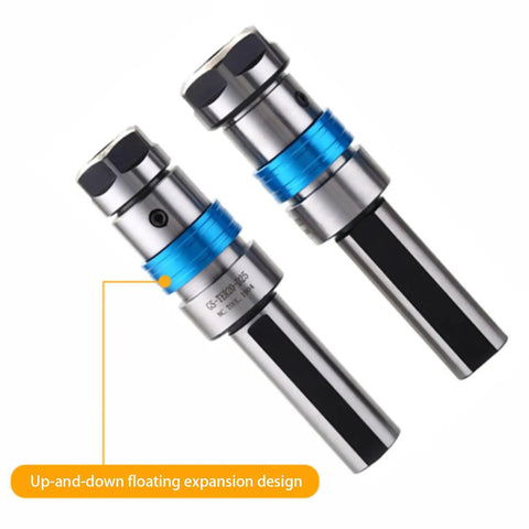 Duty Collet Chucks For Thread Milling Offer Floating Compensation With 5 mm Adjustment For Precise Mechanical Assembly And Metalworking Jobs Without Breaking Taps Or Tools In Busy Workshops, showing up-and-down floating design.