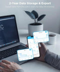 Indoor Hygrometer And Thermometer With Bluetooth App Control, Real Time Temperature And Humidity Readouts, Remote Monitoring And Graphs, Easy Setup, Totally Great For Home, Greenhouse, And Office on phone and laptop