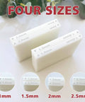 Four Bead Sizes Polymer Clay Bead Roller Kit with molds labeled 1mm, 1.5mm, 2mm, 2.5mm for jewelry making and DIY projects