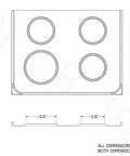 Technical diagram of Made In The Usa Chrome Drip Pan Set Replacement For Frigidaire Kenmore, showing pan dimensions