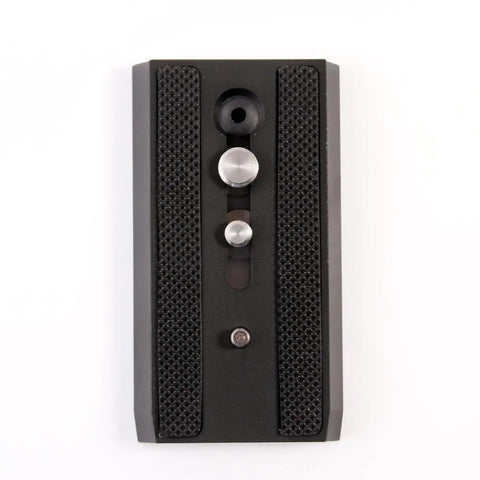 Top view of Ultimate Sliding Dovetail Quick Release Plate For RC5 System With 1/4-Inch And 3/8-Inch Screws, black aluminum, RC5 compatible.