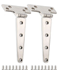 Heavy Duty 316 Marine Grade Stainless Steel T Hinges 8 By 4 Inches with mounting screws for gate and boat door hardware.