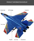 Su-27 Inspired RC Fighter Jet For Adults And Beginners, Durable Lightweight Foam, Top View With Silicone Head, Vertical Tail Detail