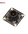 12MP USB Camera Module With 4K At 15fps Lightburn Ready, square circuit board with M12 manual focus lens, top view