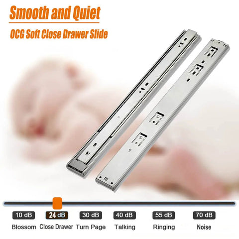 Full Extension Ball Bearing Drawer Slides 10 Inch 5 Pairs With 100 Lb Capacity 3 Section Side Mount Guides Quiet Smooth Operation