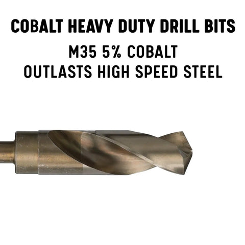 Thirteen Sixteenths Inch Reduced Shank Cobalt Drill Bit In DACO Series With One Half Inch Shank For Stainless Steel And Other Hard Metals