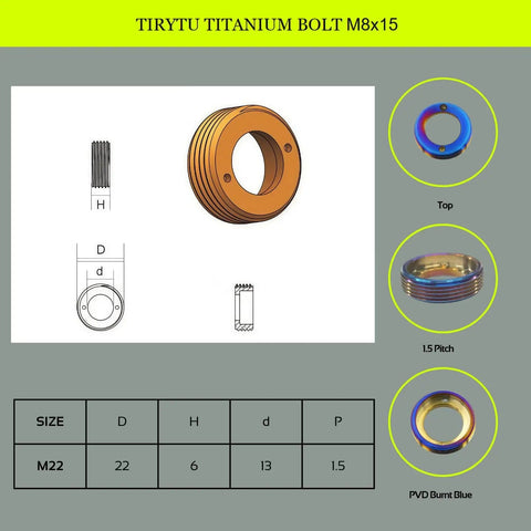 Titanium M8x15mm crank arm fixing bolts ultra lightweight rust resistant screws for square taper cranksets and bottom bracket.