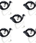 Covert Tube Earpiece With Mic For Walkie Talkies M Head 2 Pin Full Size PTT Surveillance Headset 5 Pack Compatible With Motorola
