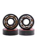 Front view of two Z-First 608RS hybrid black ceramic bearings with white balls; part of a four-pack