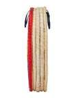 Side view of 20 Inch 5 Layer Traditional Straw Archery Target Hand Made 4 Inch Thick For Outdoor Shooting Practice With Silk Surface Eco Friendly