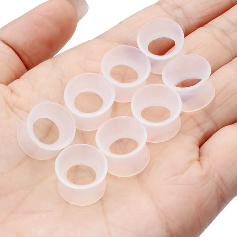 8 pieces of 10G Clear Silicone Ear Gauges Tunnels Plugs Retainer Set Four Pairs Ultra Thin Soft Flexible Double Flared Saddle Piercing