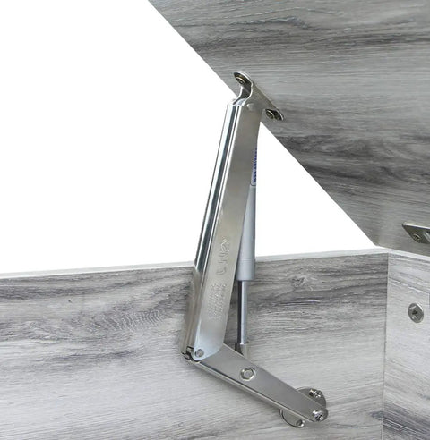Soft Close Lid Support System With 250N Gas Struts, Heavy Duty Hinges, inside wooden cabinet