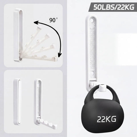 Dang Sturdy Fold Down Coat Hooks For Walls Two Pack Zinc Alloy Wall Mounted Hanger Organizer Rack Heavy Duty White with 22kg weight