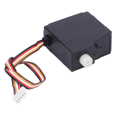 Plug And Play RC Steering Servo Motor 17 Grams Compatible With Traxxas 16101 16102 16103 16201 showing black casing and connector wires.