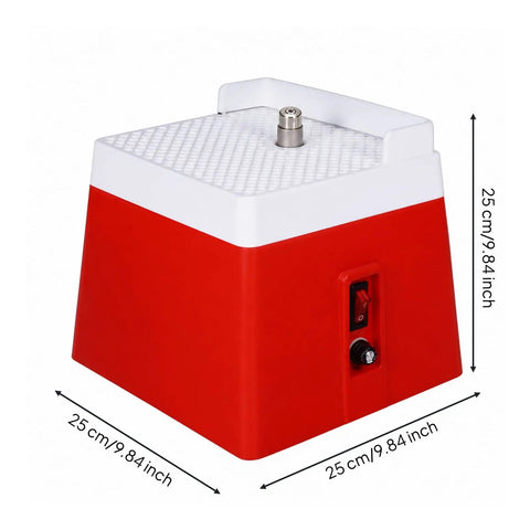 Compact Mini Glass Edge Grinding Machine For Hobby Workspace And Repair Bench, red benchtop model with 110V switch, 25cm