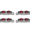 Rugged Stainless Steel Double Wheel Sliding Window And Door Roller Pulley 4 Pack with dual wheels and copper groove.