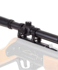 4x15 Air Rifle Scope With Lasso Mount for BB Guns and Air Rifles, attached on top of a rifle, lightweight aluminum design