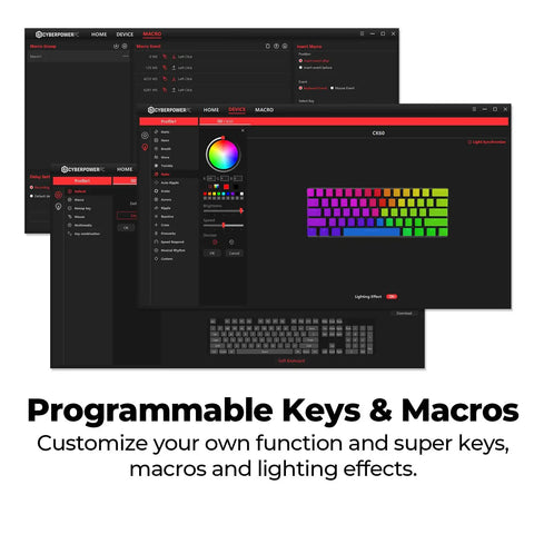 Programmable keys and macros interface for Compact 60 Percent White Mechanical Keyboard With Snappy Gateron Red Switches And Hot Swap Slots Offers Dope RGB Glow And Thick Dampening Foam Inside A Legit Anodized Aluminum Build Ideal For Clutch Gaming And Smooth Daily Typing Grind.