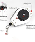 Heavy Duty Retractable Spring Balancer With Stainless Steel Housing And Rubber Sleeve, showing adjustment knob and hook features.