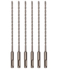 Six HLOFIZI 3/16 in x 8 in SDS‑Plus masonry drill bits, 6-pack, front view