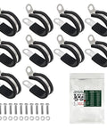 Rugged Heavy Duty 1 Inch Insulated Cable Clamps Kit Ten Pieces Stainless Steel Rust Resistant For Indoor And Outdoor Use