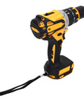 Cordless Drill Brushless Motor 100Nm Torque Impact Driver 2000 RPM Professional Grade Power Tool with black and yellow design.