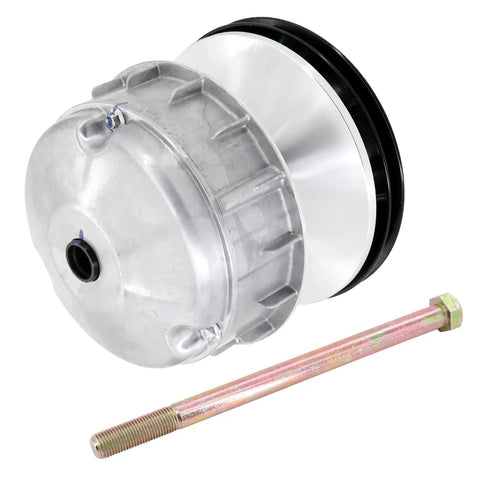 Primary Drive Clutch Replacement For EZGO TXT And RXV Golf Carts 2010 And Up Built Tough Aluminum Alloy And High Pressure Casting For Durability Replaces 672686 618684 644299 Fits EZGO TXT RXV 2010 Up Ready For Road. silver drive clutch with mounting bolt