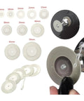 Heavy Duty Grinding Wheel And Rotary Circular Saw Blades With Abrasive Discs Perfect For Cutting External Rotory Parts 18mm Bore Size, assorted sizes visible.