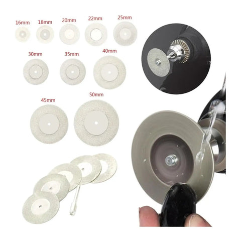Heavy Duty Grinding Wheel And Rotary Circular Saw Blades With Abrasive Discs Perfect For Cutting External Rotory Parts 18mm Bore Size, assorted sizes visible.