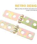 Two small iron chest hinges with foldable design, part of 12 Pack Small Iron Chest Hinges Foldable Cabinet Door Hinges 60x13mm Reinforced Mini Box.