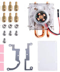 Low Profile Cpu Cooler With Rgb Pwm Fan And Aluminum Heatsink For Raspberry Pi 4B 3B Plus 3B parts including screws, heatsink, and brackets.