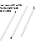 Iron pole segments with white finish for Floor Scrub Brush With Long Handle Two In One Scrape And Brush Stiff Bristles