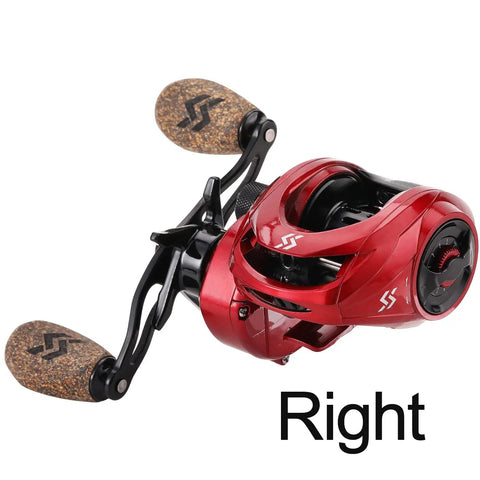 Beast Mode Baitcasting Reel With 8.1 To 1 Gear Ratio, Magnetic Braking, 9 Plus 1 Ball Bearings, Anti Corrosion Finish, Right Hand Red Casting Reel