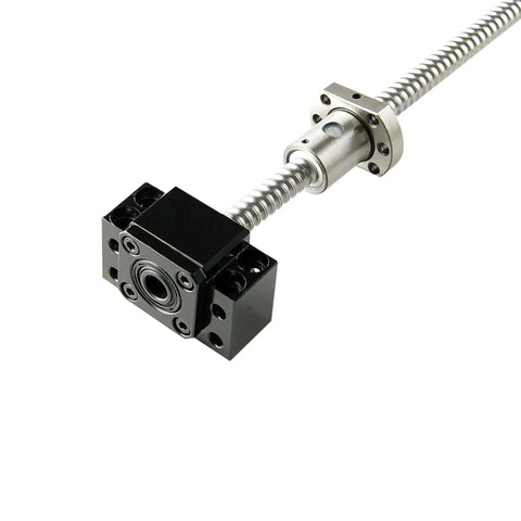 Real Heavy Duty SFU1605 Ball Screw 500MM Kit Featuring BK12 BF12 Bearing Supports and DSG16H Nut, showing smooth rod assembly.
