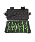 Three Blade Archery Broadheads 100 Grain Screw In Arrow Tips For Crossbow And Compound Bow With 1.35 Inch Cut in black case
