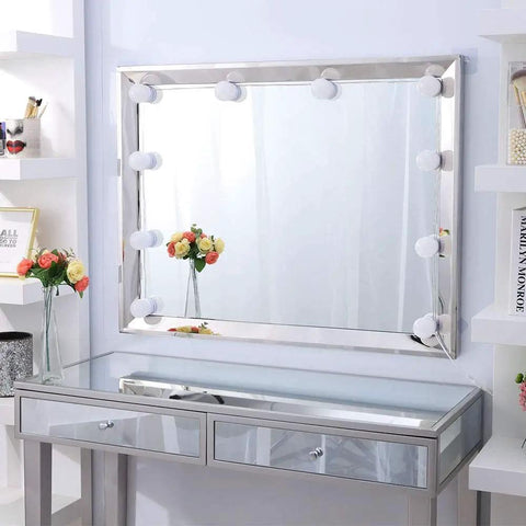 Hollywood Style LED Vanity Lights For Mirror With Dimmer And 12V Adapter Stick On Makeup Vanity Lighting Kit Home Setup