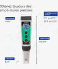 Waterproof Pocket pH Tester 30 With Wide pH Range From Minus One To Fifteen And Temperature Range From 0 To 50 Celsius Compact Handheld Meter For Home Lab Aquarium Hydroponics Field Use Easy Read Display, 17.8 cm