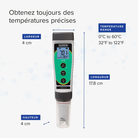 Waterproof Pocket pH Tester 30 With Wide pH Range From Minus One To Fifteen And Temperature Range From 0 To 50 Celsius Compact Handheld Meter For Home Lab Aquarium Hydroponics Field Use Easy Read Display, 17.8 cm