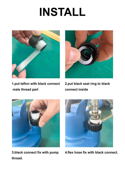 Installation steps for Universal Descaling Kit For Gas And Electric Tankless Water Heaters With 1/2 HP Submersible Pump.