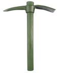 Mattock Go To Tool For Camping And Bushcraft Dual Purpose Forged Head Pick Axe For Digging Trenches Roots Gardening And Survival Tasks Heavy Duty Outdoor Tool, green handle and head