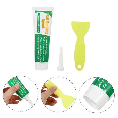 Two Pack Wall Repair Cream Kit With Scraper And Precision Applicator For Quick Interior And Exterior Crack Repair Self Adhesive Paste