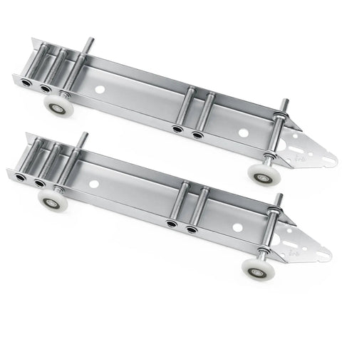 Heavy Duty Garage Door Top Fixture Brackets With Quiet Nylon Rollers for Residential Doors, Reinforcement and Opener Hookup