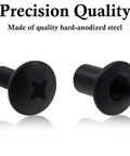 One Quarter Inch Black Chicago Screw Set Of Sixteen With Corrosion Resistant Build And Precision Threads Hella Durable Tooling Kit For Custom Leather Crafts Kydex Holsters And Tactical Gear Mods, hard-anodized steel screws.
