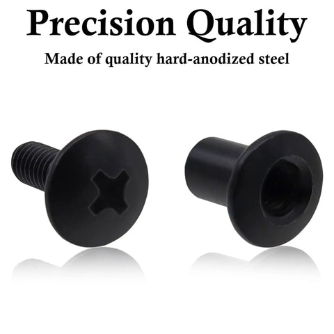One Quarter Inch Black Chicago Screw Set Of Sixteen With Corrosion Resistant Build And Precision Threads Hella Durable Tooling Kit For Custom Leather Crafts Kydex Holsters And Tactical Gear Mods, hard-anodized steel screws.