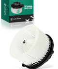 Straight Fire Top Shelf Front Ac Heater Blower Motor Replacement For Hyundai Kia Azera Elantra Sonata Cadenza Forte Durable Quick Install Cabin Airflow Fix, showing white motor with black housing.